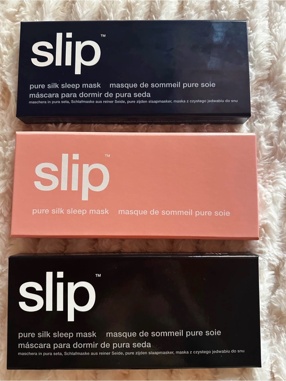 Slip Pure Silk Sleep Masks - Black & Pink & Navy. Brand new. Unopened